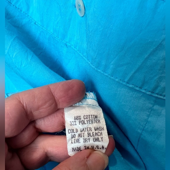 Blanque Button Top Womens 2 Large/XL  Designer Boxy Oversized Blue - Picture 7 of 7